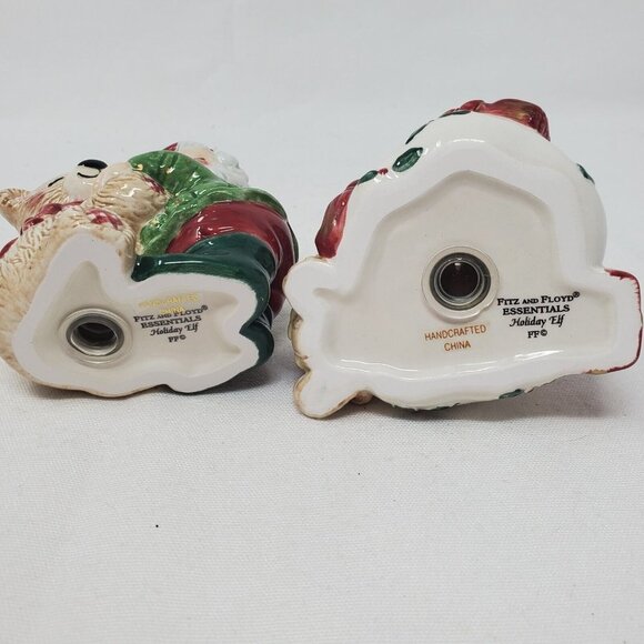 Holiday Elf Bear Salt Pepper Shaker Set, 2003 Fitz and Floyd Christmas - Picture 9 of 11